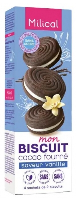 Biscuits Protéinés au Cacao - 10 Biscuits Fourrés (à consommer de préférence avant le 23/11/2026)