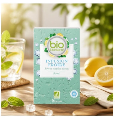 Vitavea Bionutrisanté Infusion Froide Boost Menthe-Citron Bio 20 Sachets 