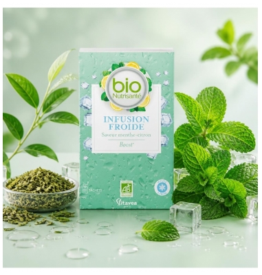 Vitavea Bionutrisanté Infusion Froide Boost Menthe-Citron Bio 20 Sachets 