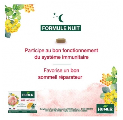 Humer Nez et Gorge Jour et Nuit 10 Comprimés Jour et 5 Comprimés Nuit