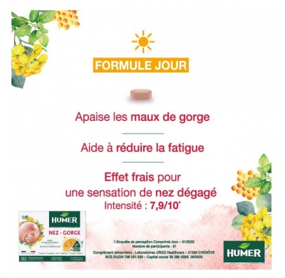 Humer Nez et Gorge Jour et Nuit 10 Comprimés Jour et 5 Comprimés Nuit