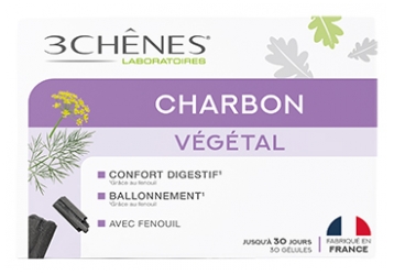 Les 3 Chênes Charbon Végétal Avec Fenouil 30 Gélules