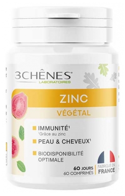 Les 3 Chênes Zinc Végétal Immunité Peau et Cheveux 60 Comprimés