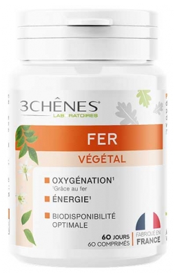 Les 3 Chênes Fer Végétal Oxygénation Énergie 60 Comprimés