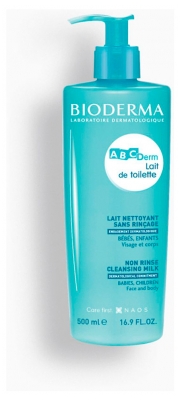 Bioderma Abcderm Lait de Toilette Nettoyant Visage et Corps Bébé 500 ml
