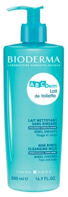 Bioderma Abcderm Lait de Toilette Nettoyant Visage et Corps Bébé 500 ml