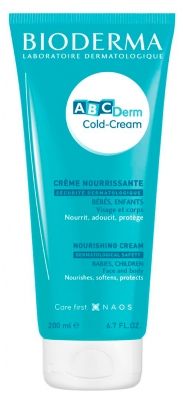 Bioderma Abcderm Crème Cold Cream Hydratante Bébé Visage et Corps 200 ml