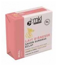 MKL Green Nature Miel Lait d'Ânesse Savon Surgras Éclat Visage et Corps 100 g