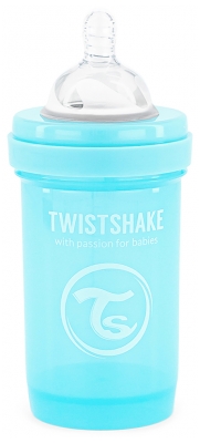 Twistshake Biberon Anti-Colique Dès la Naissance 180 ml - Couleur : Bleu Pastel