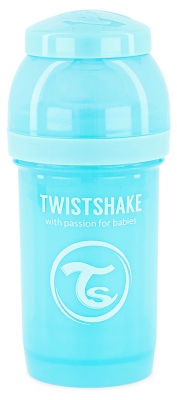 Twistshake Biberon Anti-Colique Dès la Naissance 180 ml - Couleur : Bleu Pastel
