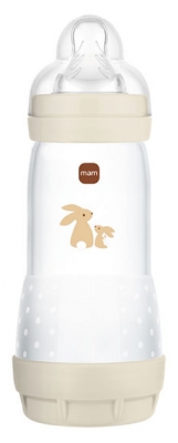 MAM Biberon Easy Start 320 ml Débit 3 Rapide 4 Mois et + - Couleur : Sable