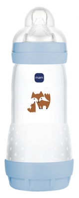 MAM Biberon Easy Start 320 ml Débit 3 Rapide 4 Mois et + - Couleur : Bleu