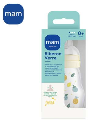 MAM Biberon Verre Premium Débit 1 170 ml Dès la Naissance
