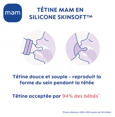 MAM Biberon Verre Premium Débit 1 170 ml Dès la Naissance - Modèle : Forêt