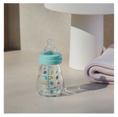 MAM Biberon Verre Premium Débit 1 170 ml Dès la Naissance - Modèle : Forêt