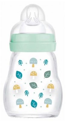 MAM Biberon Verre Premium Débit 1 170 ml Dès la Naissance - Modèle : Forêt