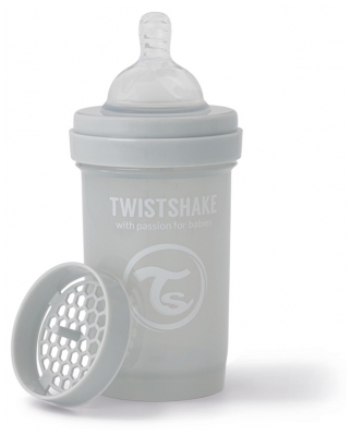 Twistshake Biberon Anti-Colique Dès la Naissance Édition Limitée 180 ml - Couleur : Gris Clair