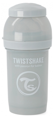 Twistshake Biberon Anti-Colique Dès la Naissance Édition Limitée 180 ml - Couleur : Gris Clair