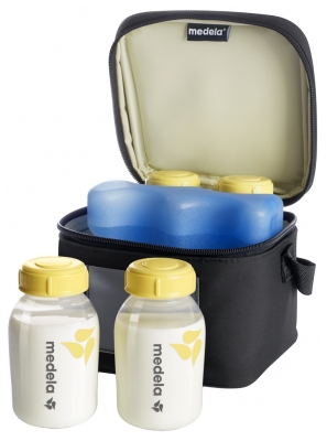 Medela Cooler Bag Compartiment et Bloc Réfrigérant + 4 Biberons 150 ml