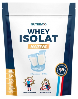 Nutri&Co Whey Isolat Native 900 Grammes - Goût : Sans arôme