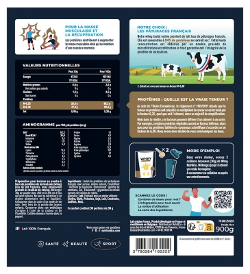 Nutri&Co Whey Isolat Native 900 Grammes - Goût : Vanille