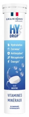 Granions HyDrop Hydratation Vitamines Minéraux 20 Comprimés Effervescents - Goût : Neutre