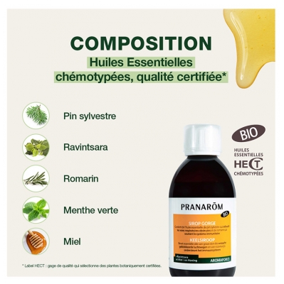 Pranarôm Aromaforce Sirop Gorge Miel Bio 150 ml