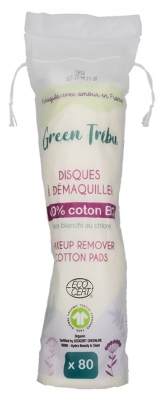 Green Tribu Disques à Démaquiller Ronds Bio 80 Unités