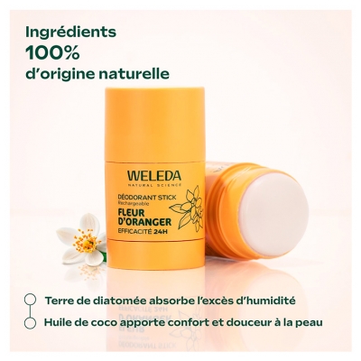 Weleda Déodorant Stick Fleur d'Oranger 24H Rechargeable 50 g