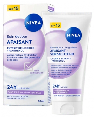 Nivea Crème Visage Jour Apaisant Hydratation 24H Peaux Sensibles SPF15 50 ml