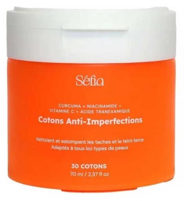 Séfia Cotons Curcuma Anti-Imperfections Tous Types de Peaux 30 Cotons