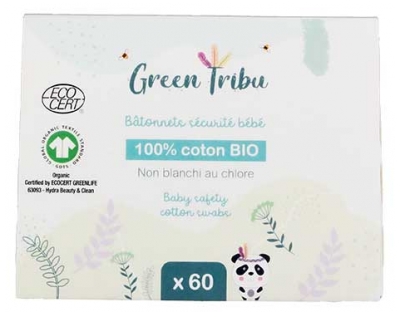 Green Tribu Bâtonnets Sécurité Bébé 60 Contons-Tiges