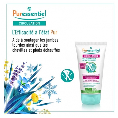 Puressentiel Circulation Gel Ultra Frais aux 17 Huiles Essentielles Jambes Lourdes et Gonflées 125 ml