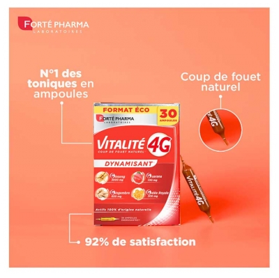 Forté Pharma Vitalité 4 g Dynamisant - 30 Ampoules