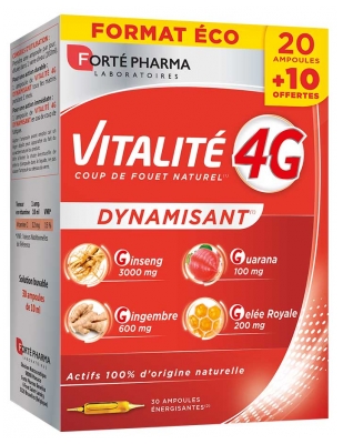 Forté Pharma Vitalité 4 g Dynamisant - 30 Ampoules