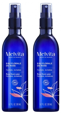Eau Florale de Rose Melvita Bio Flacon Vaporisateur Lot de 2 x 200 ml