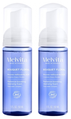 Mousse Nettoyante Douceur à l'Eau Florale de Bleuet bio - Lot de 2 x 150 ml