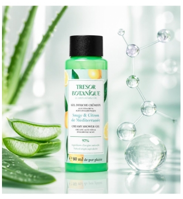 Trésor Botanique Gel Douche Sauge & Citron de Méditerranée 80 ml