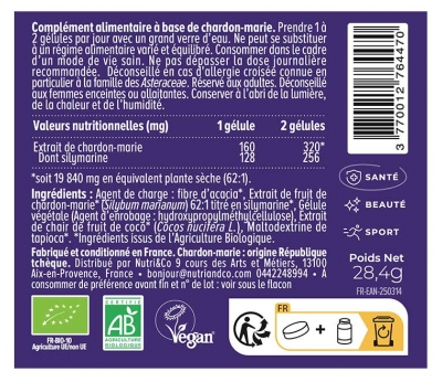 Nutri&Co le Détox Chardon-Marie et Artichaut 60 Gélules