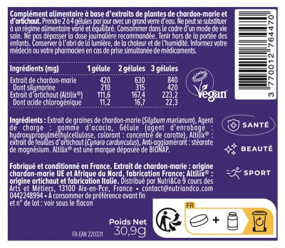 Nutri&Co le Détox Chardon-Marie et Artichaut 60 Gélules
