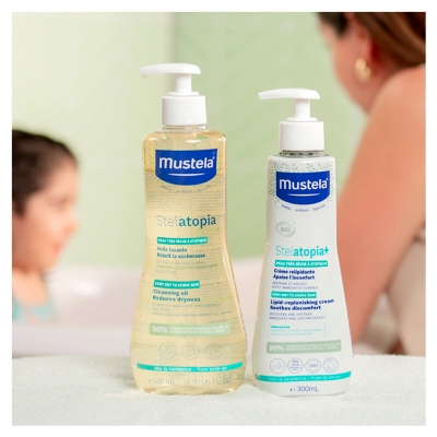 Mustela Stelatopia Huile Lavante au Tournesol Bio Peau à Tendance Atopique 500 ml
