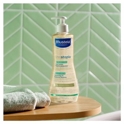 Mustela Stelatopia Huile Lavante au Tournesol Bio Peau à Tendance Atopique 500 ml