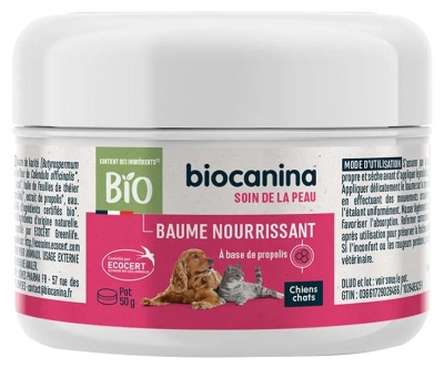Biocanina Baume Nourrissant Bio 50 g (à consommer de préférence avant le 30/11/2026)