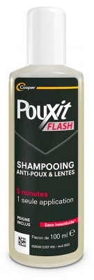 Pouxit Flash Anti-Poux et Lentes Shampoing Traitement 5 Minutes 2 x 100 ml Offre Spéciale