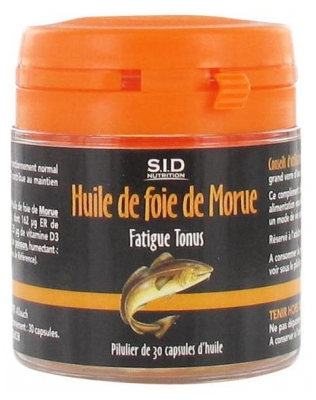 S.I.D Nutrition Huile de Foie de Morue 30 Capsules (à consommer de préférence avant le 30/11/2026)