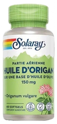 Huile d'Origan Solaray 60 Capsules (à consommer de préférence avant le 30/11/2026)