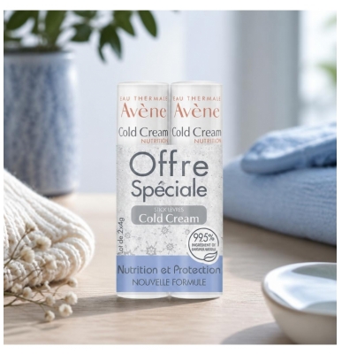 Avène Cold Cream Cold Cream - Stick Lèvres Nourrissant - Lèvres Desséchées et Irritées 2 x 4 g