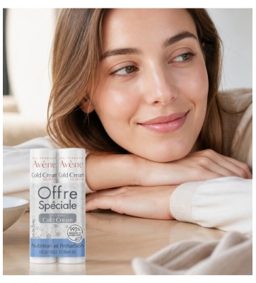 Avène Cold Cream Cold Cream - Stick Lèvres Nourrissant - Lèvres Desséchées et Irritées 2 x 4 g
