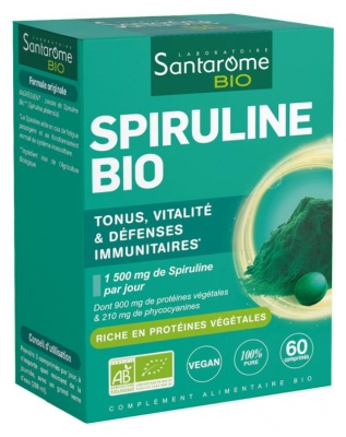 Santarome Spiruline Bio 90 Comprimés (à consommer de préférence avant le 30/11/2026)