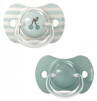 Suavinex Birdies 2 Sucettes avec Tétines Symétriques SX Pro Dès 18 Mois - Couleur : Vert